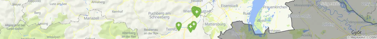 Kartenansicht für Apotheken-Notdienste in der Nähe von Bad Erlach (Wiener Neustadt (Land), Niederösterreich)